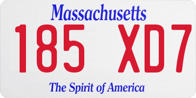 MA license plate 185XD7