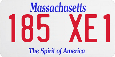 MA license plate 185XE1
