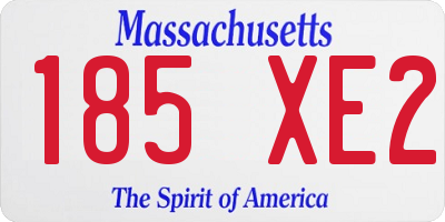 MA license plate 185XE2