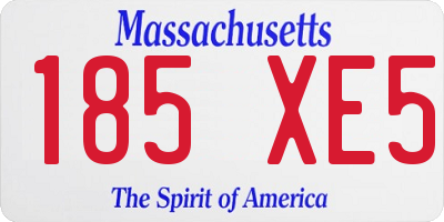 MA license plate 185XE5