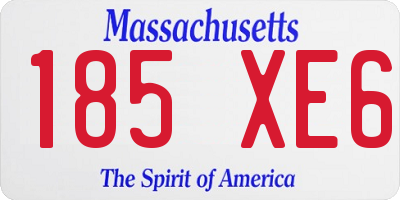 MA license plate 185XE6