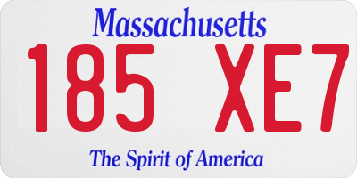 MA license plate 185XE7