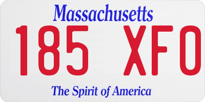MA license plate 185XF0