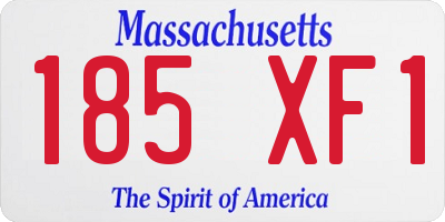 MA license plate 185XF1
