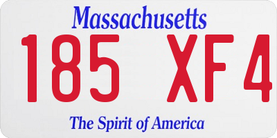 MA license plate 185XF4