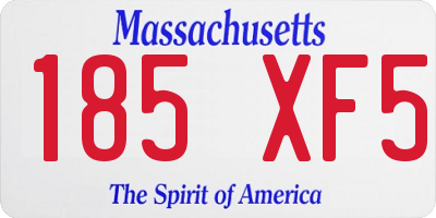 MA license plate 185XF5