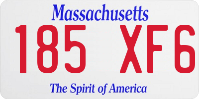 MA license plate 185XF6
