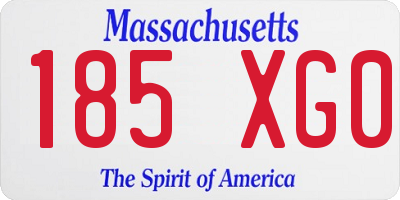 MA license plate 185XG0