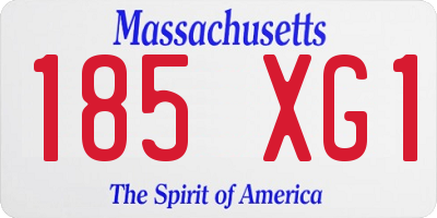 MA license plate 185XG1
