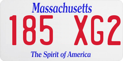 MA license plate 185XG2