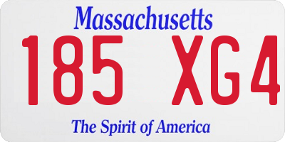 MA license plate 185XG4