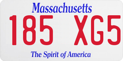 MA license plate 185XG5