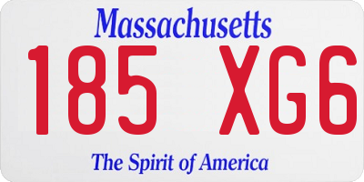 MA license plate 185XG6