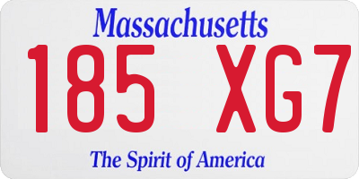 MA license plate 185XG7