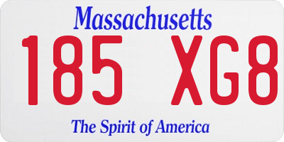 MA license plate 185XG8