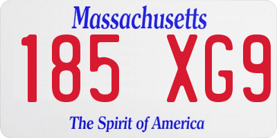 MA license plate 185XG9