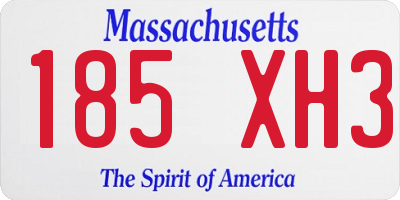 MA license plate 185XH3
