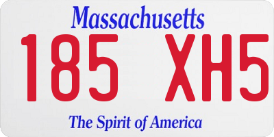 MA license plate 185XH5