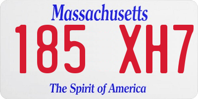 MA license plate 185XH7