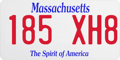 MA license plate 185XH8