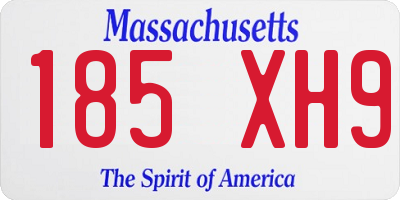 MA license plate 185XH9