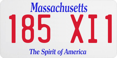 MA license plate 185XI1