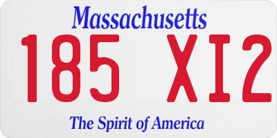 MA license plate 185XI2