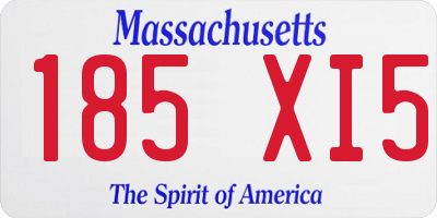 MA license plate 185XI5