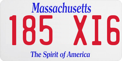 MA license plate 185XI6