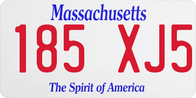 MA license plate 185XJ5