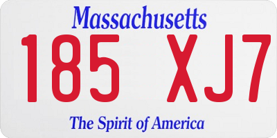 MA license plate 185XJ7