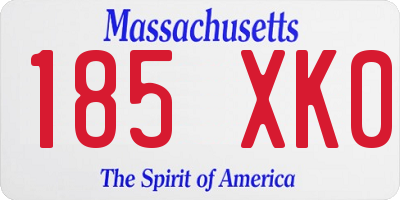 MA license plate 185XK0