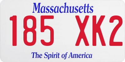 MA license plate 185XK2