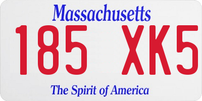MA license plate 185XK5