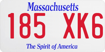 MA license plate 185XK6