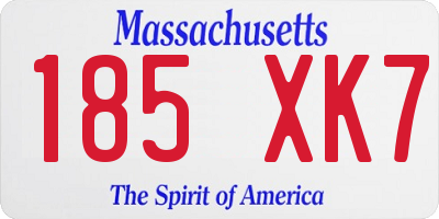 MA license plate 185XK7