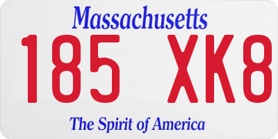 MA license plate 185XK8