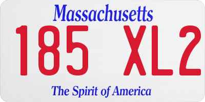 MA license plate 185XL2