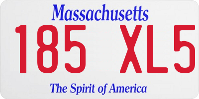 MA license plate 185XL5