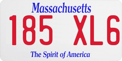 MA license plate 185XL6