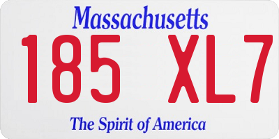 MA license plate 185XL7