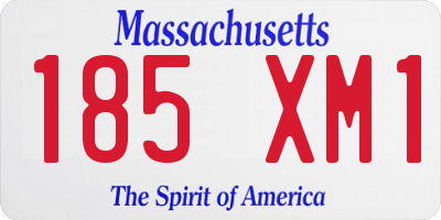 MA license plate 185XM1