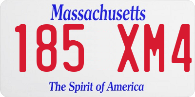 MA license plate 185XM4