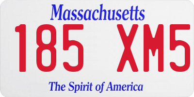 MA license plate 185XM5