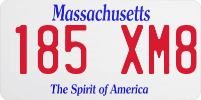 MA license plate 185XM8