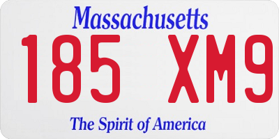 MA license plate 185XM9