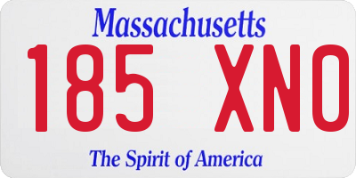 MA license plate 185XN0