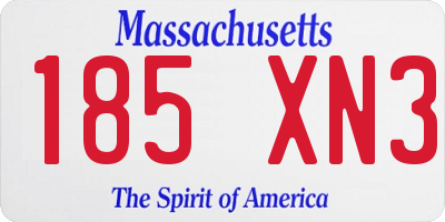 MA license plate 185XN3