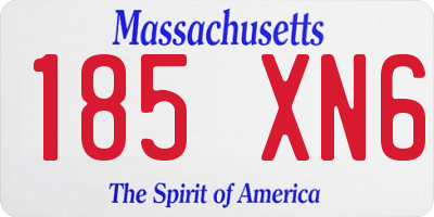 MA license plate 185XN6