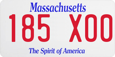 MA license plate 185XO0